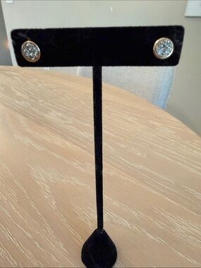 Levian Rose Gold and Clear diamonds Stud Earrings